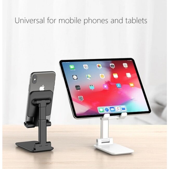 Telefoon en Tablet Houder - Ergonomisch design - Smartphone standaard voor Bureau of Tafel - Opvouwbaar en Verstelbaar - Roze