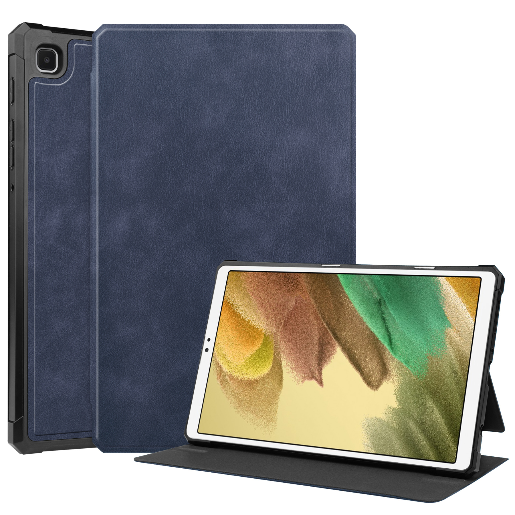 Tablet Hoes geschikt voor Samsung Galaxy Tab A7 Lite - PU Leer Folio Book Case - Donker Blauw afbeelding