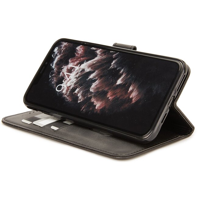 Case2go - Hoesje geschikt voor Samsung Galaxy M01 - Wallet Book Case -  Ruimte voor 3 pasjes - Zwart