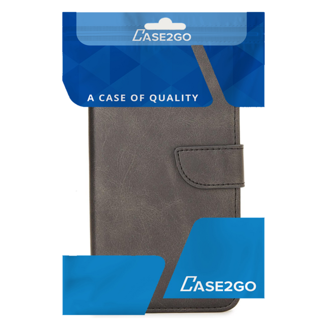 Case2go - Hoesje geschikt voor Samsung Galaxy M01 - Wallet Book Case -  Ruimte voor 3 pasjes - Zwart