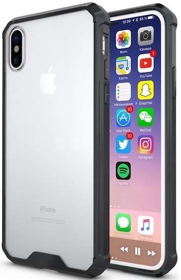 Hybrid Armor Case geschikt voor iPhone X / XS - Zwart afbeelding