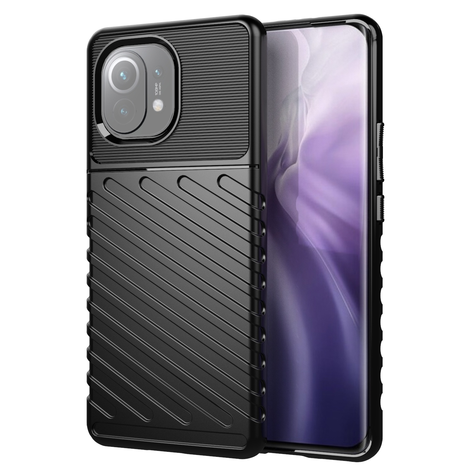 Hoesje voor Xiaomi Mi 11 - Back cover - Flexibel TPU - Schokbestendig - Zwart afbeelding