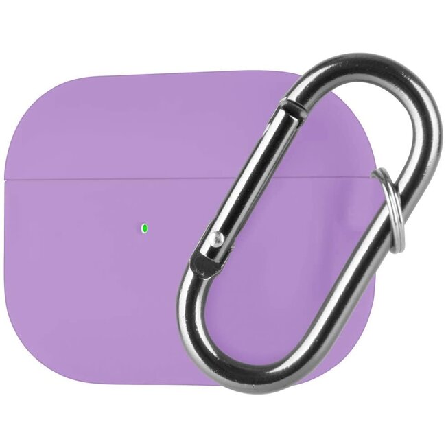 Goospery - Hoes geschikt voor Airpods Pro Case - Siliconen beschermhoes met opdruk  - Paars