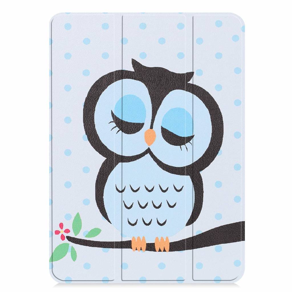Tablet hoes geschikt voor Apple iPad Pro 11 - Tri-Fold Book Case - Uil afbeelding