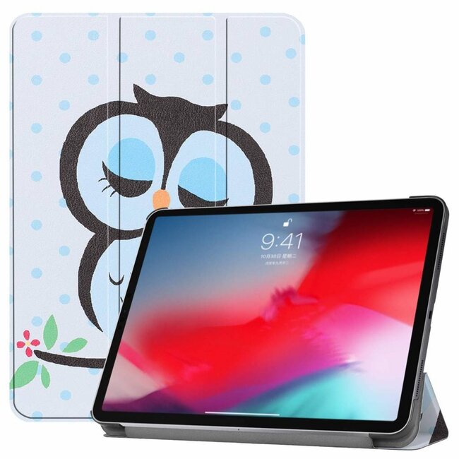 Tablet hoes geschikt voor Apple iPad Pro 11 - Tri-Fold Book Case - Uil