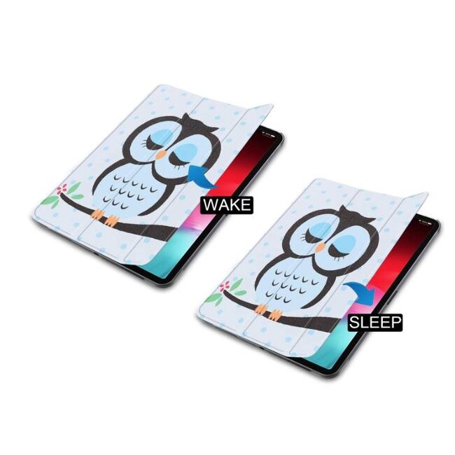 Tablet hoes geschikt voor Apple iPad Pro 11 - Tri-Fold Book Case - Uil