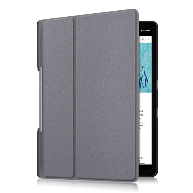 Tablet Hoes geschikt voor Lenovo Yoga Smart Tab 10.1 - Tri-Fold Book Case - Grijs
