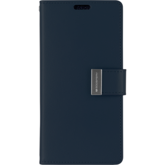 Mercury Goospery Hoesje geschikt voor iPhone 11 Pro - Goospery Rich Diary Case  - Hoesje met Pasjeshouder - Donker Blauw