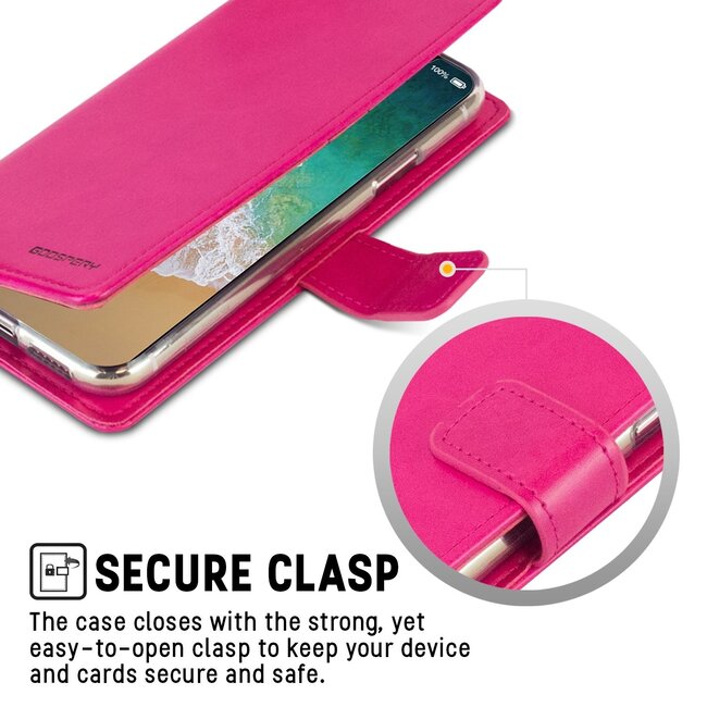 Hoesje geschikt voor iPhone XR - Blue Moon Diary Wallet Case  - Roze