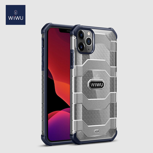 WiWu - Hoesje geschikt voor Apple iPhone 12 Mini - Voyager Case - Schokbestendige Back Cover - Donker Blauw