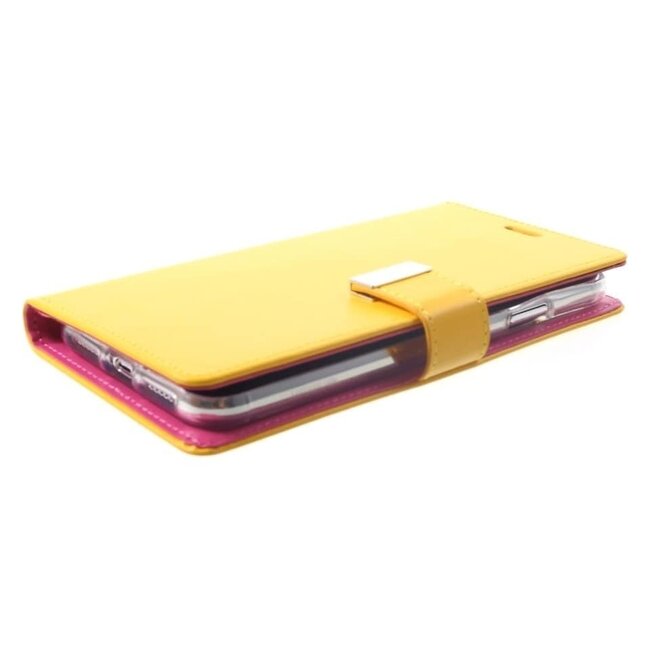 Hoesje geschikt voor iPhone 12 Pro Max - Goospery Rich Diary Case  - Hoesje met Pasjeshouder - Geel