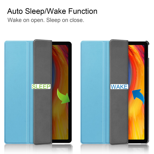 Tablet hoes geschikt voor Lenovo Tab P11 Plus (11 inch) - Tri-Fold Book Case - Licht Blauw