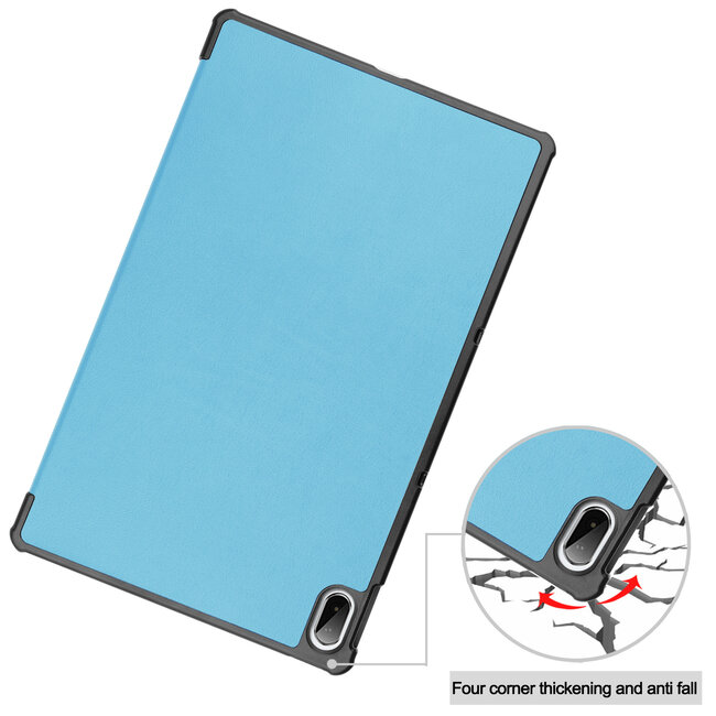Tablet hoes geschikt voor Lenovo Tab P11 Plus (11 inch) - Tri-Fold Book Case - Licht Blauw