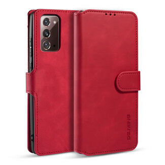 CaseMe caseme - Hoesje geschikt voor Samsung Galaxy Note 20 - met magnetische sluiting - ming serie - leren book case - rood