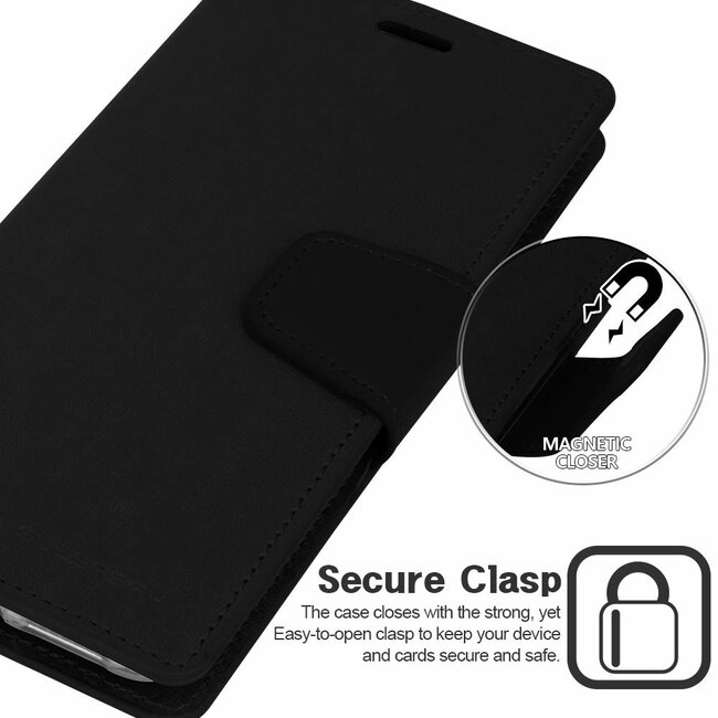 Telefoonhoesje geschikt voor Apple iPhone 13 Mini - Blue Moon Diary Wallet Case - Zwart