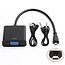 Micro HDMI naar VGA Adapter Kabel met Audioaansluiting en Voeding - 25 cm - 1080p Full HD - Zwart
