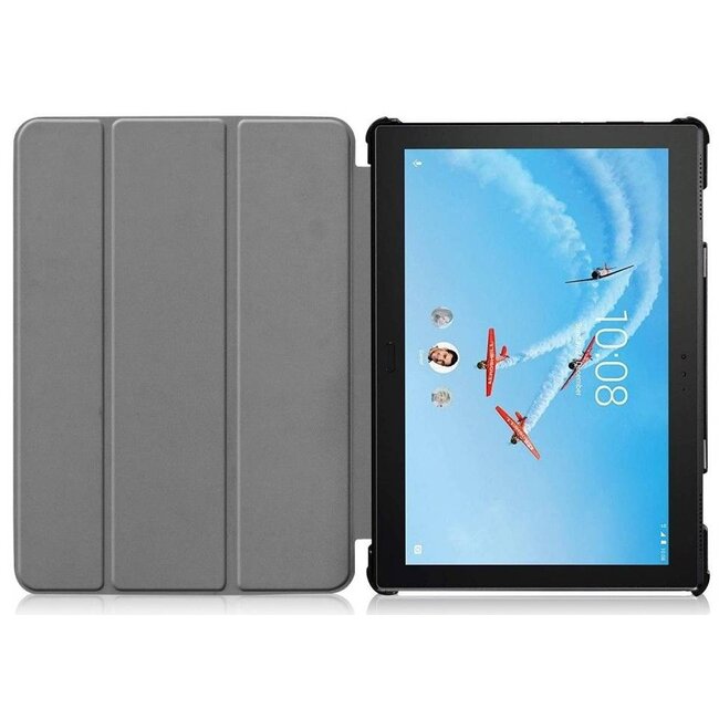 Tablet hoes geschikt voor Lenovo Tab P10 - Tri-fold Book Case - Donker Blauw
