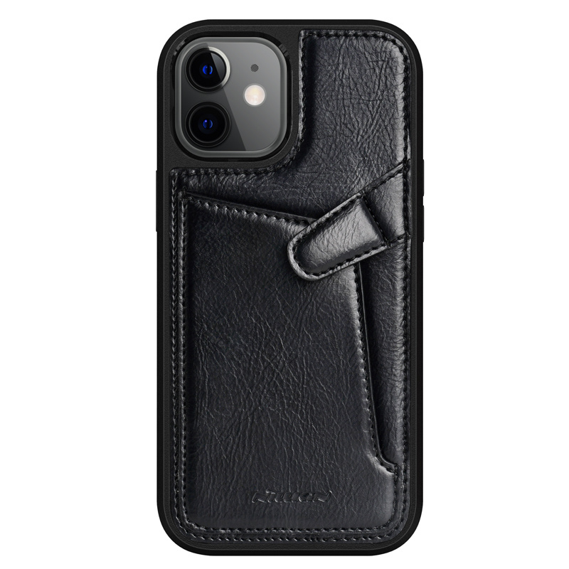 Nillkin - Hoesje geschikt voor Apple iPhone 12 Mini - Aoge Leather Case Serie - Book Case - Zwart afbeelding