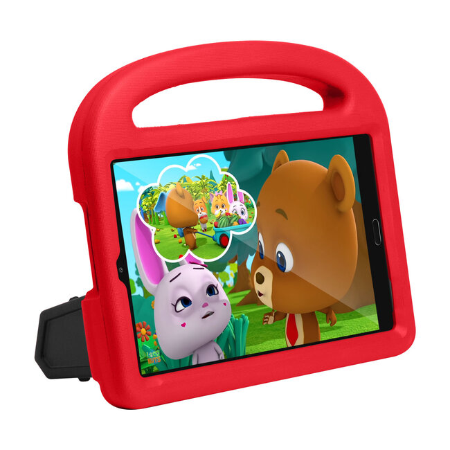 Case2go - Hoes geschikt voor Huawei Mediapad M5 / M6 - 8.4 inch - Schokbestendige case met handvat - Sparrow Kids Cover - Rood