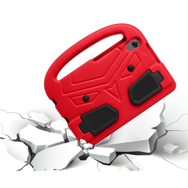 Case2go - Hoes geschikt voor Huawei Mediapad M5 / M6 - 8.4 inch - Schokbestendige case met handvat - Sparrow Kids Cover - Rood