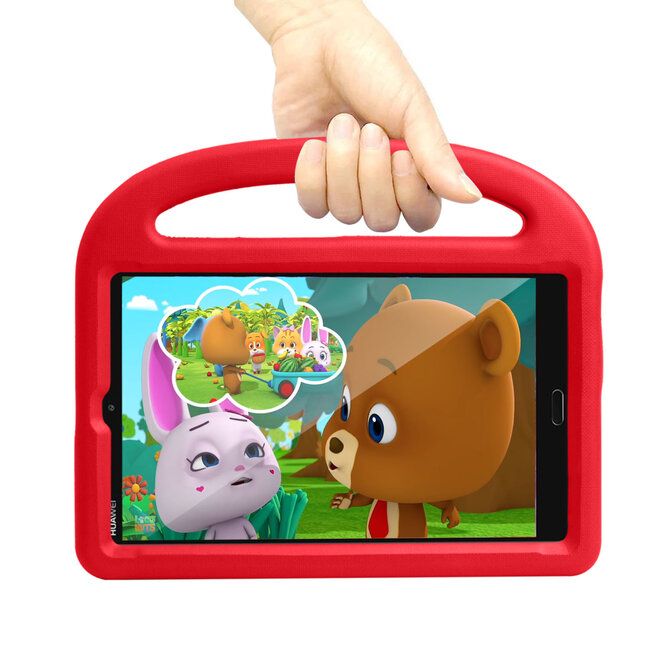 Case2go - Hoes geschikt voor Huawei Mediapad M5 / M6 - 8.4 inch - Schokbestendige case met handvat - Sparrow Kids Cover - Rood