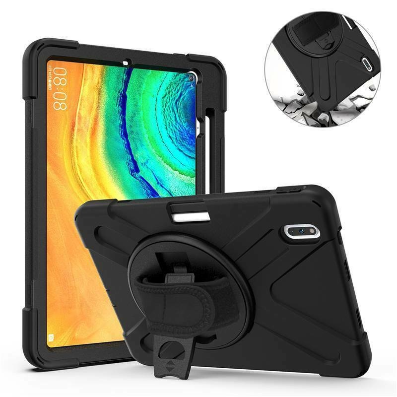 Tablet hoes geschikt voor Huawei MatePad Pro 10.8Cover - Hand Strap Armor Case - Zwart afbeelding
