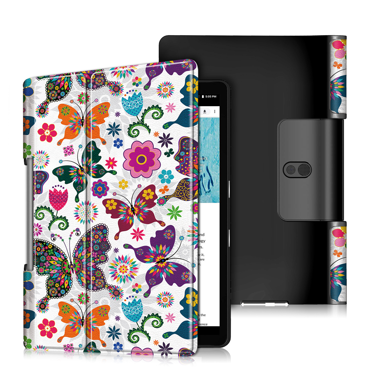 Tablet Hoes geschikt voor Lenovo Yoga Smart Tab 10.1 - Tri-Fold Book Case - Vlinders afbeelding