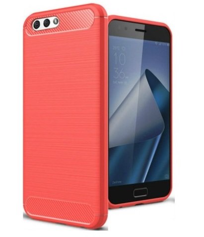 Geborstelde TPU Cover - Asus Zenfone 4 Max 5.2 ZC520KL - Rood afbeelding
