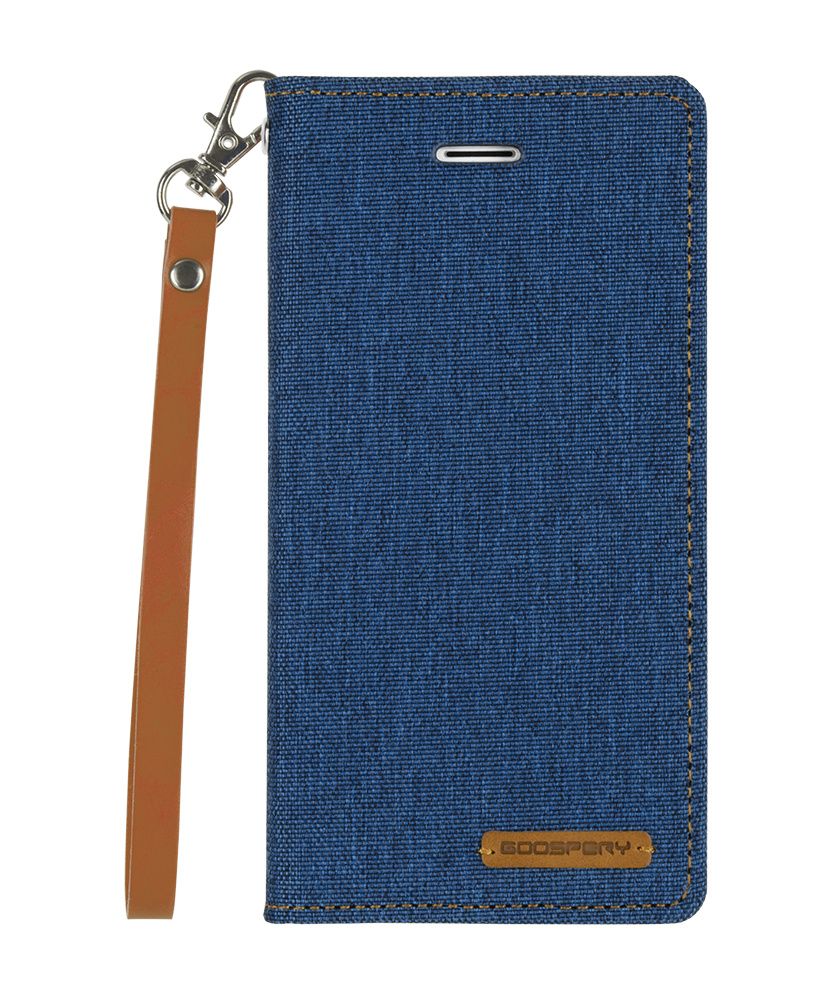 Hoesje geschikt voor Apple iPhone X / XS - Mercury Canvas Flip Wallet Case - Blauw afbeelding