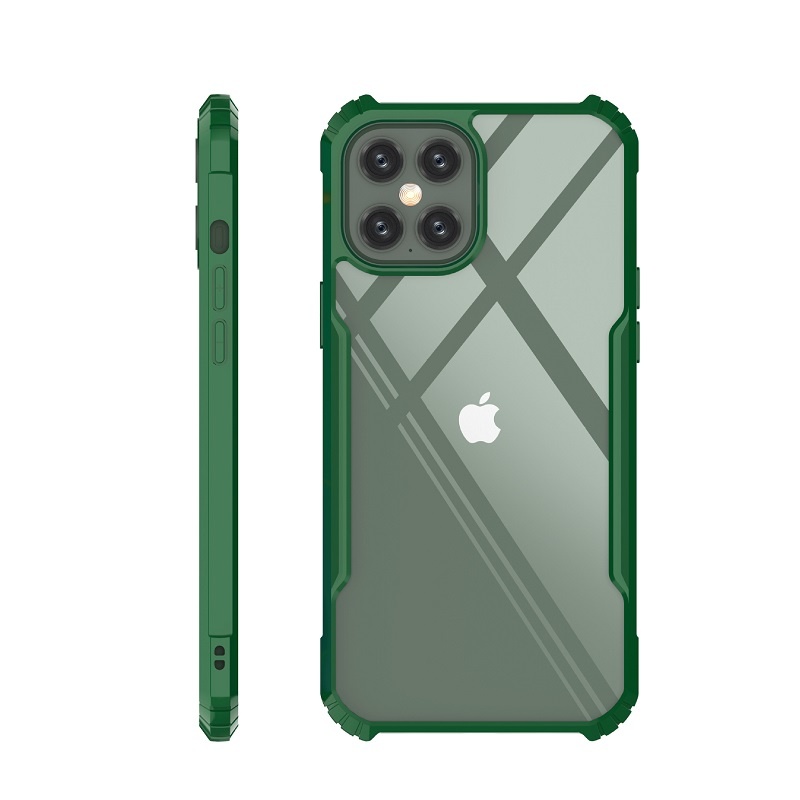 Hoesje geschikt voor Apple iPhone 12 Mini - Super Protect Slim Bumper - Back Cover - Groen/Transparant afbeelding