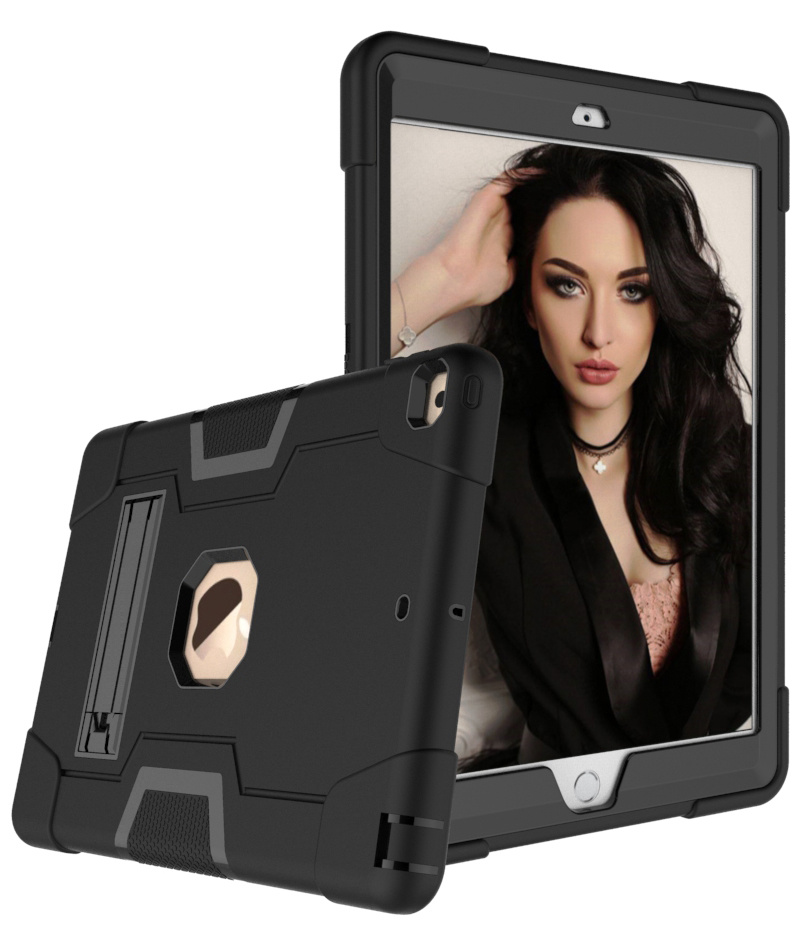 Tablet hoes geschikt voor iPad Air 10.5 (2019) - Schokbestendige Back Cover - Hybrid Armor Case - Zwart afbeelding