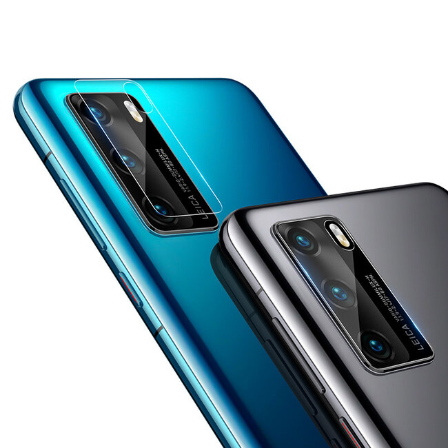 Screenprotector geschikt voor Huawei P40 - Full Cover Camera lens screenprotector - Tempered Glass - Transparant (2-Pack)