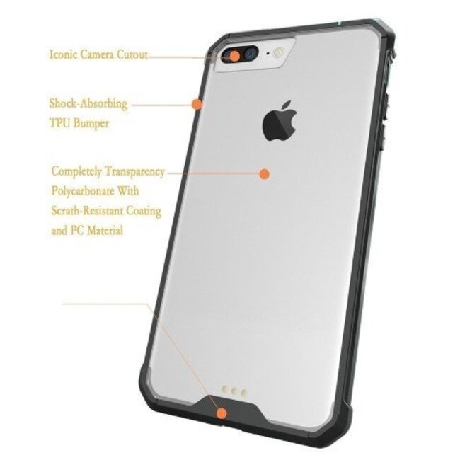 Hybrid Armor Case geschikt voor iPhone 7 Plus / 8 Plus - Zwart