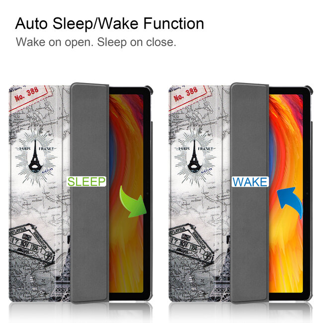 Tablet hoes geschikt voor Lenovo Tab P11 Plus (11 inch) - Tri-Fold Book Case - Eiffeltoren