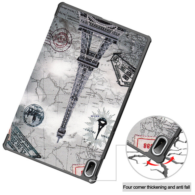 Tablet hoes geschikt voor Lenovo Tab P11 Plus (11 inch) - Tri-Fold Book Case - Eiffeltoren
