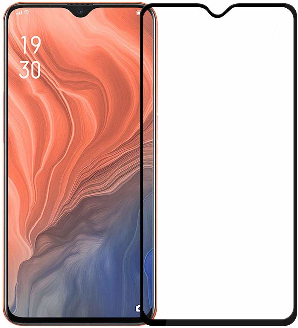 Screenprotector geschikt voor Oppo A5 (2020) - Full Cover Screenprotector - Gehard Glas - Zwart afbeelding