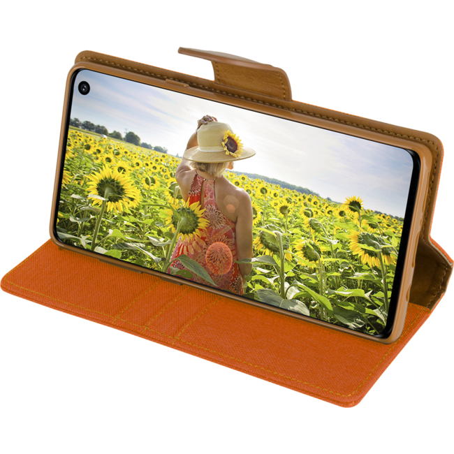 Hoesje geschikt voor Samsung Galaxy Note 20 -Mercury Canvas Diary Wallet Case - Hoesje met Pasjeshouder - Oranje
