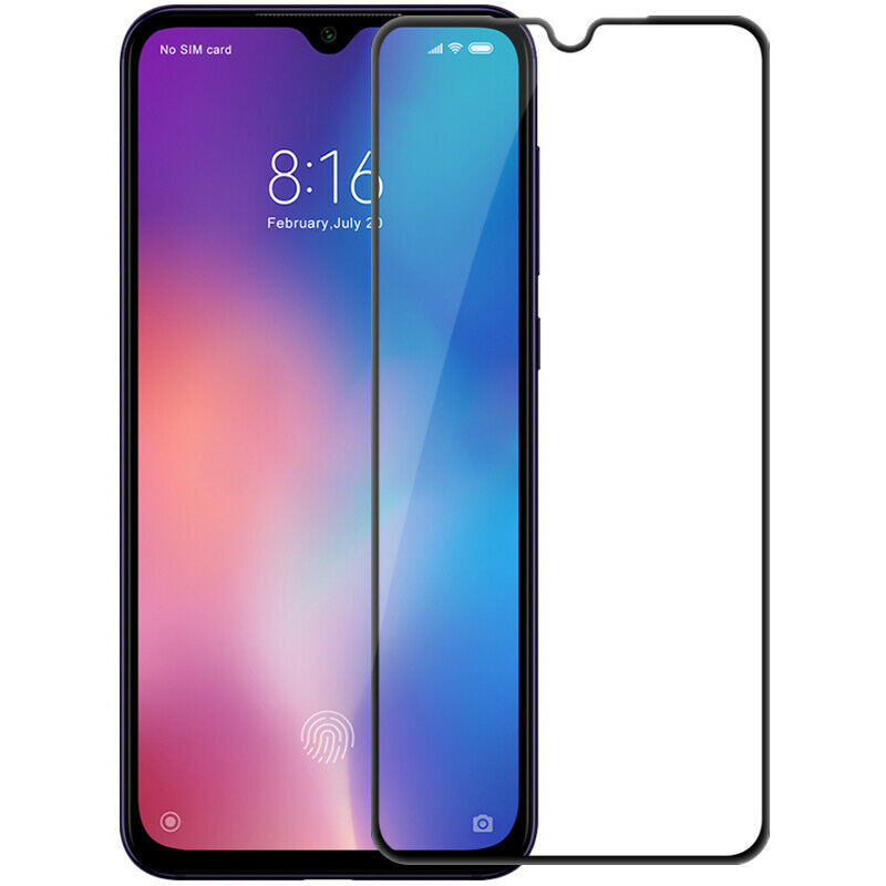 Screenprotector geschikt voor Xiaomi Mi 9 SE - Full Cover Screenprotector - Gehard Glas - Zwart afbeelding