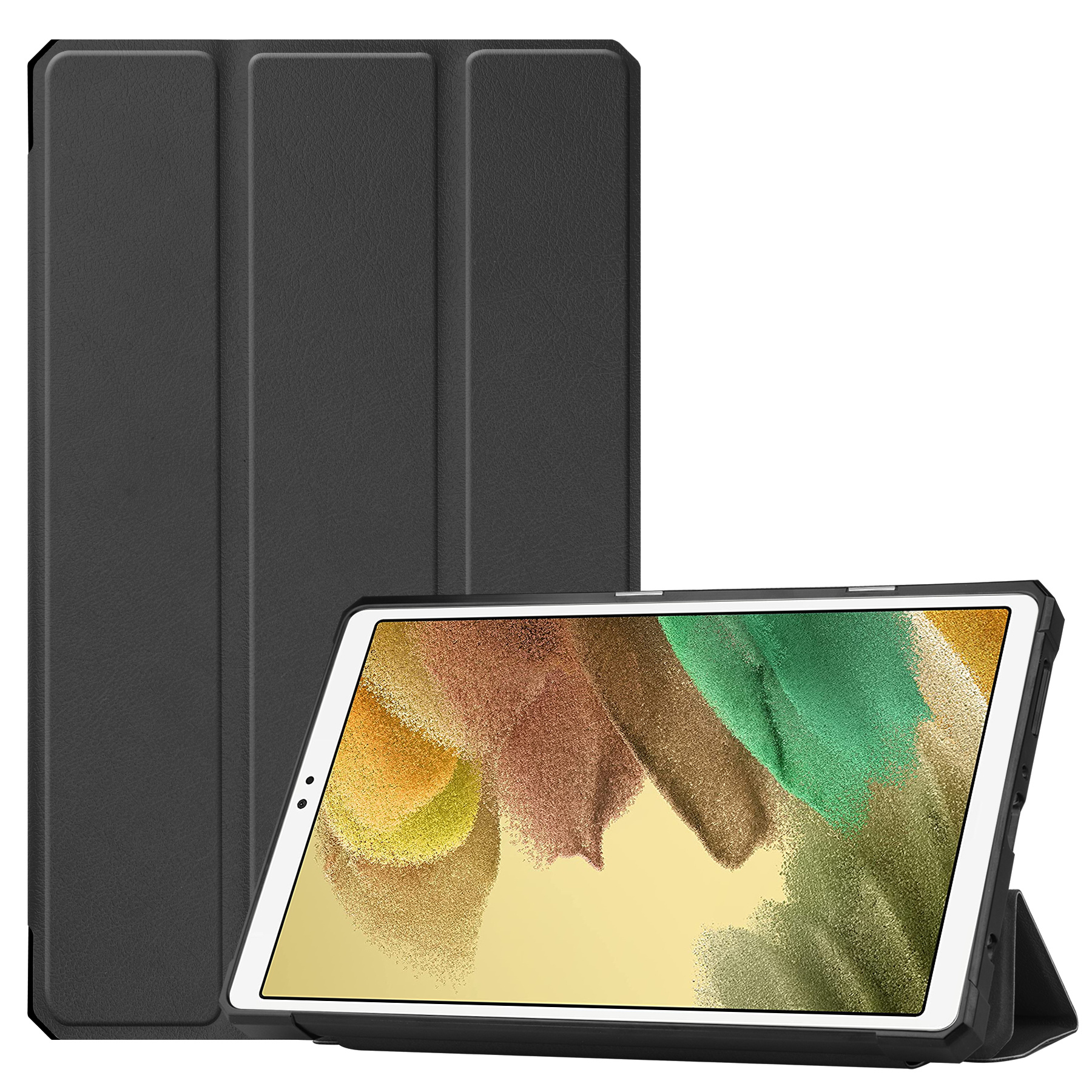 Tablet Hoes geschikt voor Samsung Galaxy Tab A7 Lite - 8.7 inch - TPU Tri-Fold Book Case - Zwart afbeelding