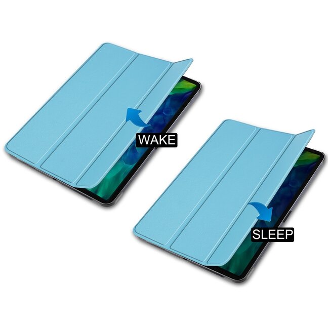Tablet hoes voor Apple iPad Pro 2021 / 2020 tri-fold hoes - Case met Auto Wake/Sleep functie - Licht Blauw