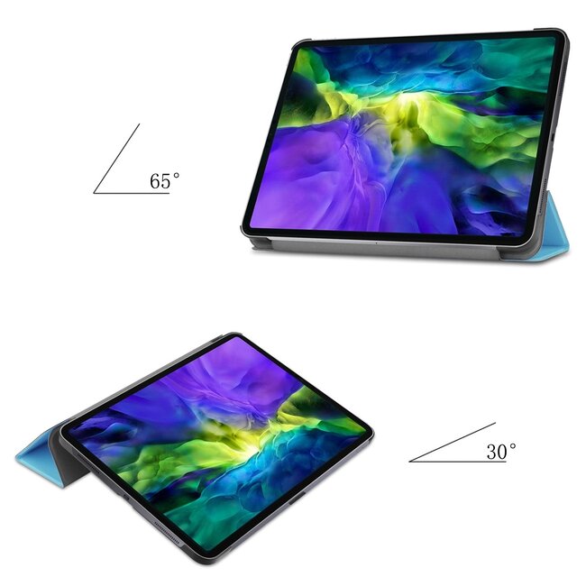 Tablet hoes voor Apple iPad Pro 2021 / 2020 tri-fold hoes - Case met Auto Wake/Sleep functie - Licht Blauw