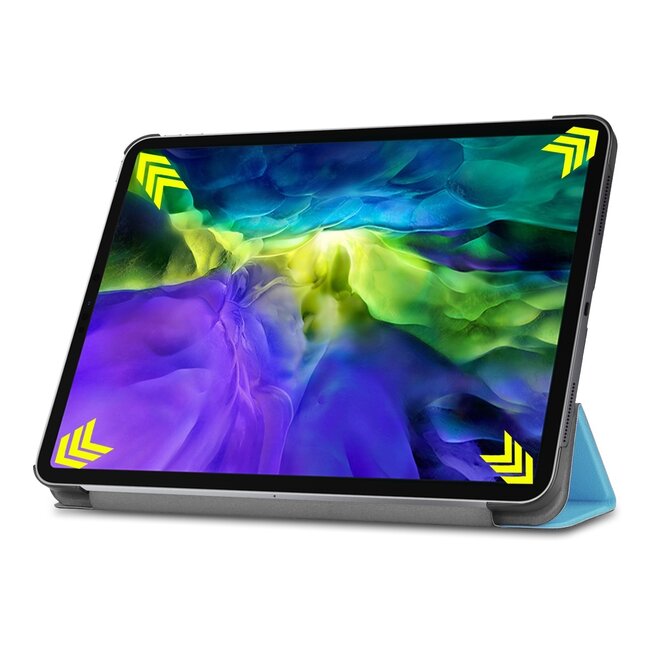 Tablet hoes voor Apple iPad Pro 2021 / 2020 tri-fold hoes - Case met Auto Wake/Sleep functie - Licht Blauw