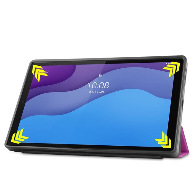 Tablet hoes geschikt voor Lenovo Tab M10 - 10.1 inch - TB-X306f - Book Case met TPU cover - Paars