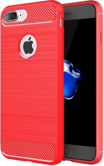 Geborstelde TPU Cover geschikt voor iPhone 7 / iPhone 8 - Rood afbeelding