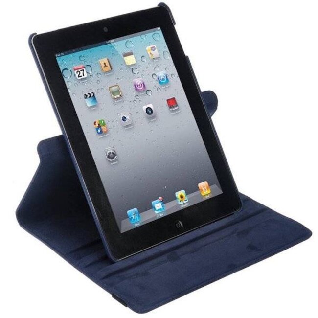 361 graden draaibare hoes geschikt voor de Ipad 2/3/4 - Donker Blauw