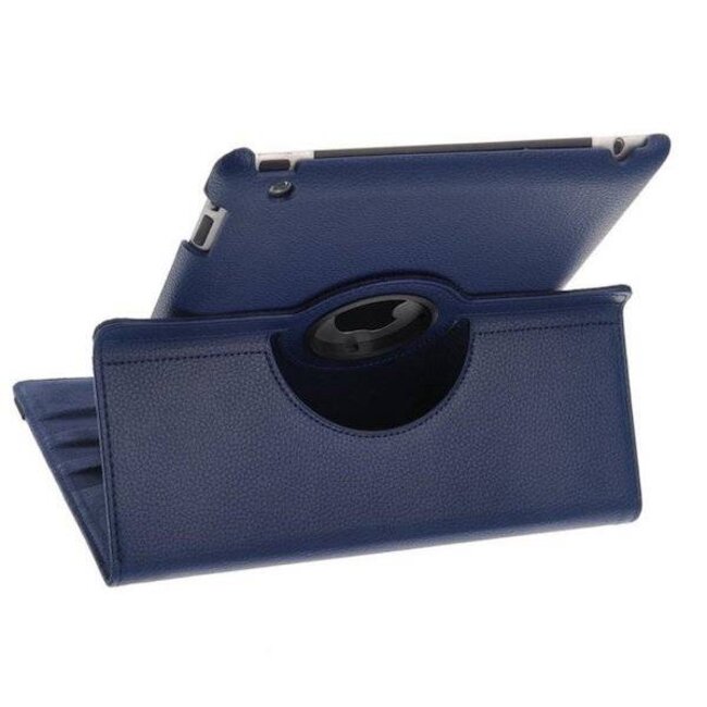 361 graden draaibare hoes geschikt voor de Ipad 2/3/4 - Donker Blauw