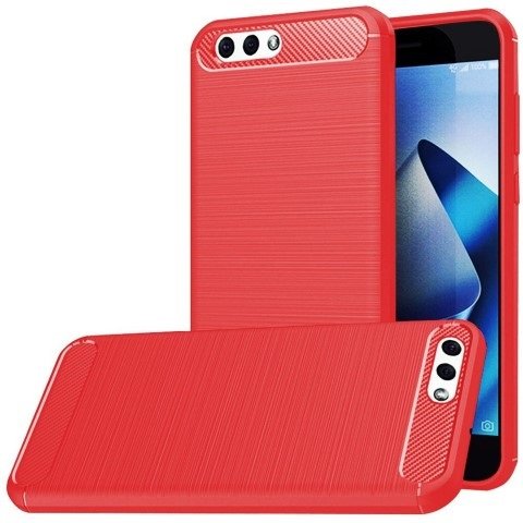 Geborstelde TPU Cover - Asus Zenfone 4 5.5 ZE554KL - Rood afbeelding