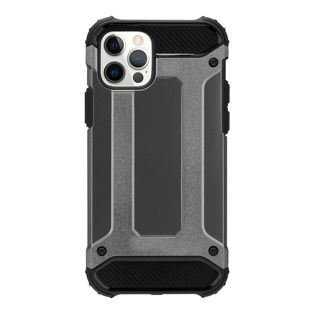 Telefoonhoesje geschikt voor iPhone 13 Pro Max - Metallic Armor Case - Grijs afbeelding