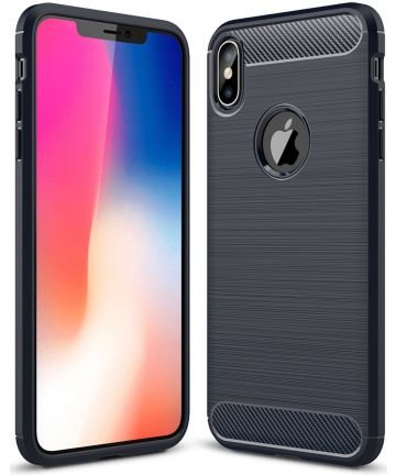 Hoesje geschikt voor iPhone XS Max - Donker Blauw afbeelding