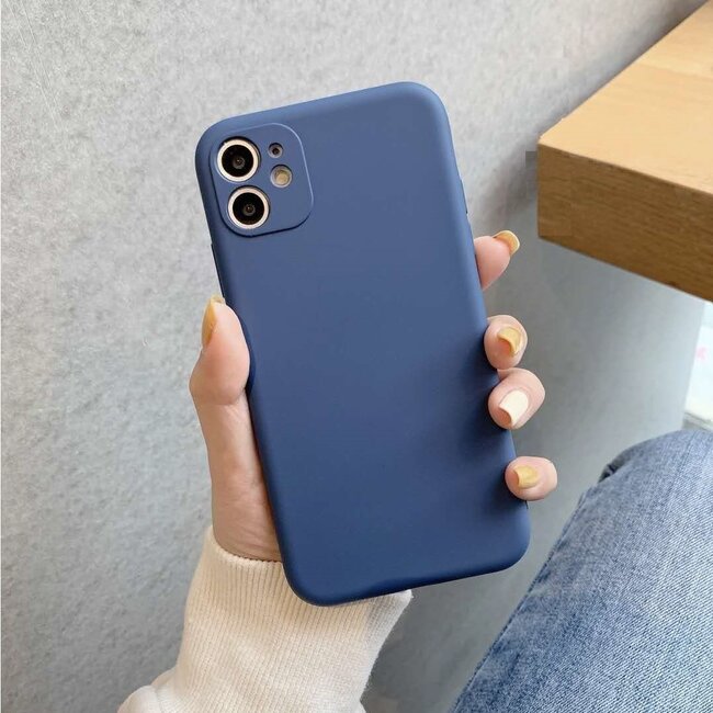 Hoesje geschikt voor iPhone 11 Pro Max - TPU Shock Proof Case - Siliconen Back Cover - Donker Blauw